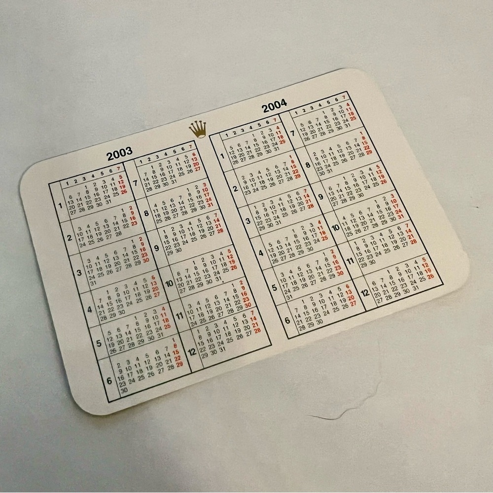 ROLEX Calendar 2003-2004